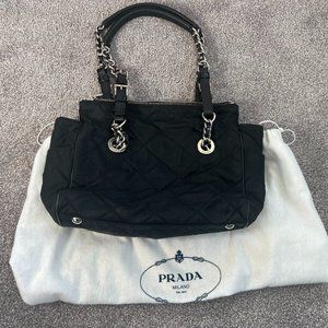 PRADA Black Quilted Nylon Impunturato Vin Bag